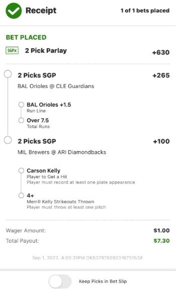 same game parlay extra